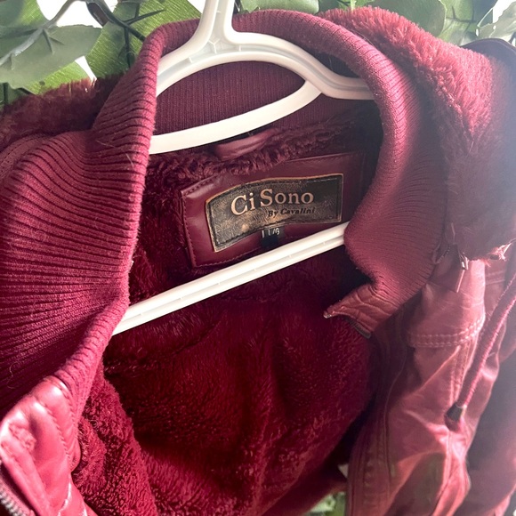 Maroon pleather jacket - Picture 2 of 3